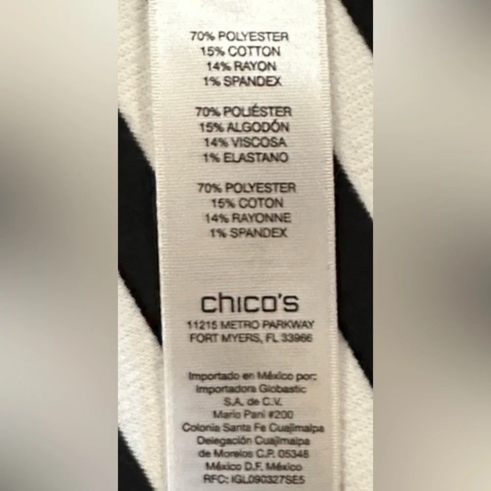 Chico’s Black & White Striped Open-Front Jacket - Picture 10 of 11